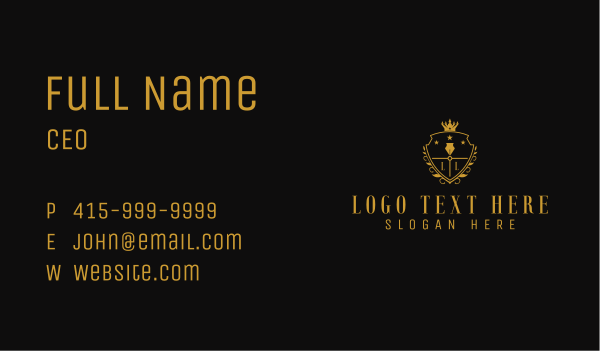 Royal Pen Shield  Business Card Design Image Preview