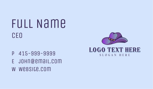 Western Cowboy Hat Business Card Design Image Preview