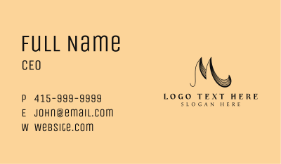 Elegant Classic Letter M Business Card Image Preview