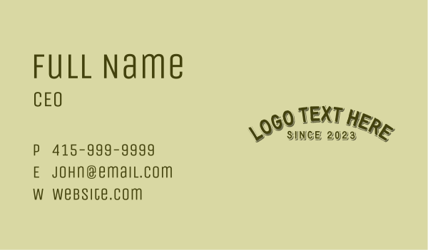 Curve Vintage Wordmark Business Card Design Image Preview