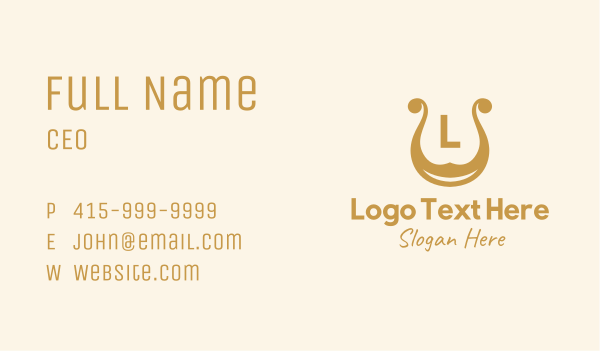 Golden Harp Letter Business Card Design