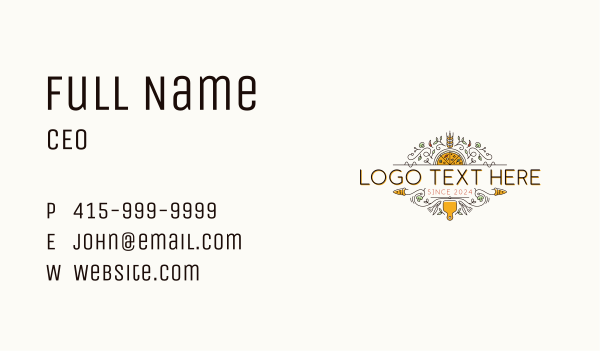 Gourmet Pizza Restaurant Business Card Design Image Preview