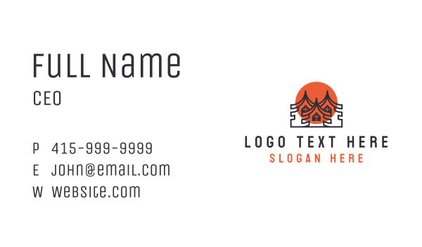 Traditional Temple Architecture Business Card Design Image Preview