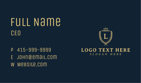 Luxury Crown Shield Lettermark Business Card Design Image Preview