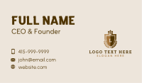 Brown Shield Lettermark Business Card Design