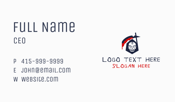 Bloody Grim Reaper Business Card Design Image Preview