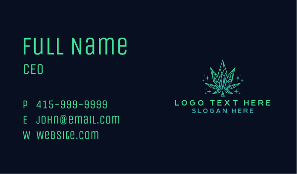 Crystal Weed Cannabis Business Card Design Image Preview