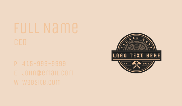 Wood Hammer Carpentry Business Card Design Image Preview