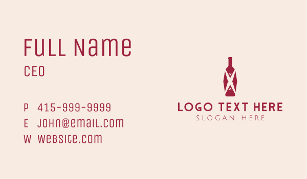 Letter X Wine Bottle Business Card Design Image Preview