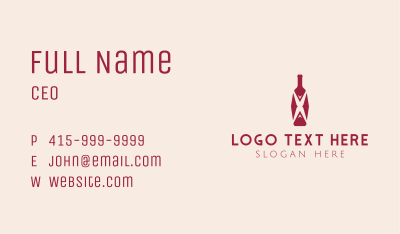 Letter X Wine Bottle Business Card Image Preview