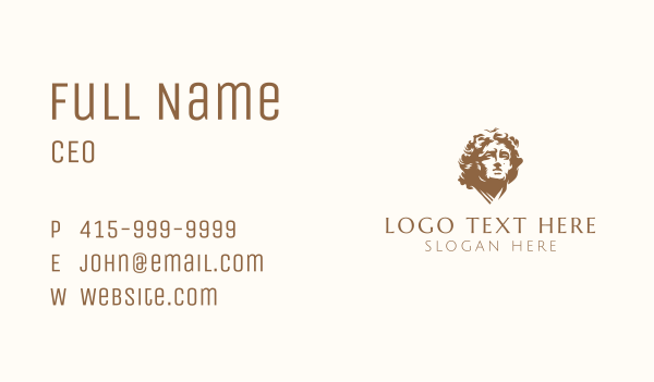 Golden Mediterranean Human Sculpture  Business Card Design Image Preview