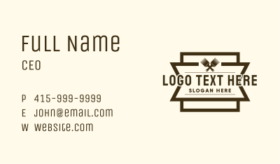Vintage Paintbrush Badge Business Card Image Preview