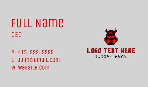 Evil Video Game Player Business Card Design Image Preview