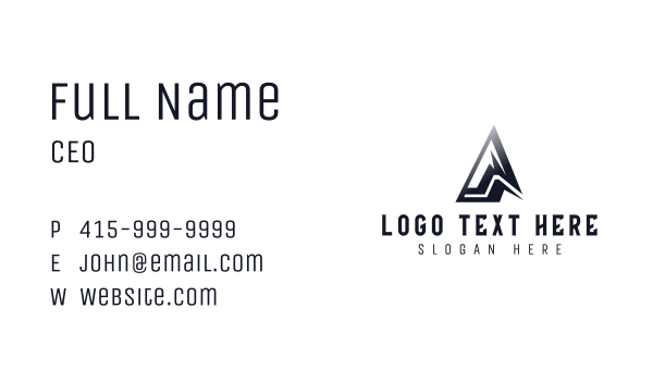 Mountain Mining Letter A Business Card Design Image Preview