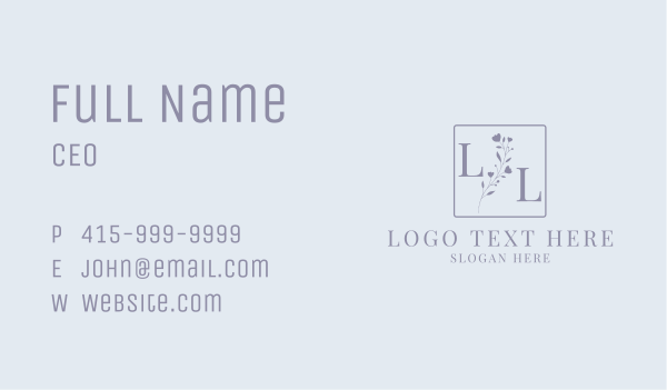 Premium Floral Letter Business Card Design Image Preview