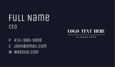 Elegant White Wordmark Business Card Image Preview