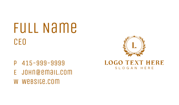 Floral Wreath Hotel Business Card Design Image Preview