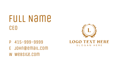 Floral Wreath Hotel Business Card Image Preview