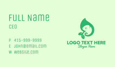 Green Leaf Chameleon Business Card Image Preview