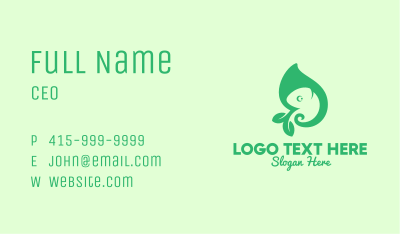 Green Leaf Chameleon Business Card