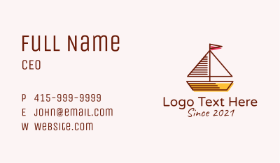 Nautical Sailboat Outline  Business Card Image Preview