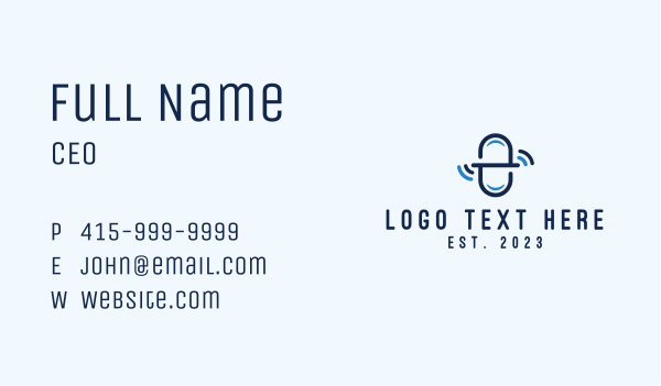 Blue Medicine Signal Letter E Business Card Design Image Preview