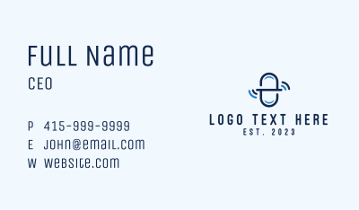 Blue Medicine Signal Letter E Business Card Image Preview