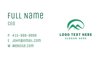 Green Abstract Mountain Business Card
