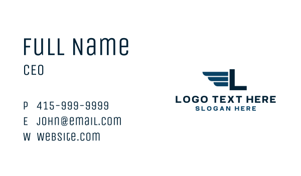 Courier Wings Letter Business Card Design Image Preview