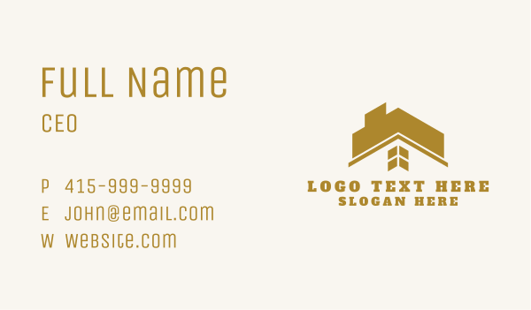 Gold Roof Realty Business Card Design Image Preview