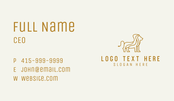 Gold Lion Safari Business Card Design Image Preview