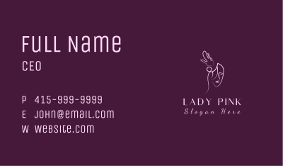 Pink Female Salon Business Card Image Preview