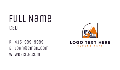 Builder Digger Excavation Business Card Image Preview
