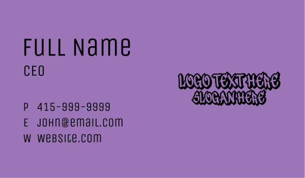 Freestyle Graffiti Wordmark Business Card Design Image Preview