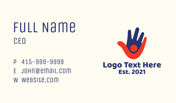 Hand Person Foundation Business Card Design Image Preview