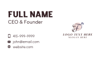 Feminine Swoosh Brand Letter F Business Card Image Preview