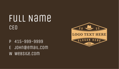 Classic Western Hat Business Card