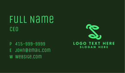 Letter S Vine Swoosh Business Card Image Preview