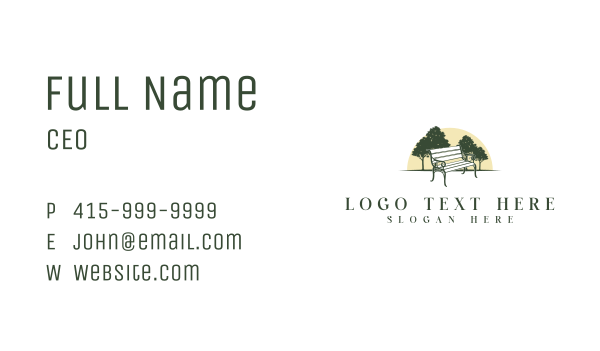 Forest Tree Bench Business Card Design Image Preview