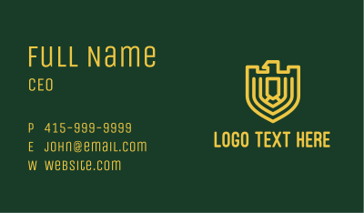 Gold Eagle Shield Business Card Image Preview