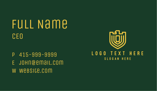 Gold Eagle Shield Business Card Design Image Preview