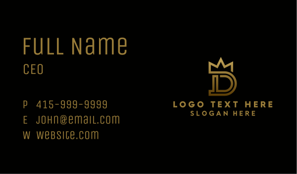 Luxury Crown Letter D Business Card Design Image Preview