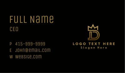 Luxury Crown Letter D Business Card
