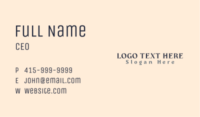 Generic Business Wordmark Business Card Image Preview