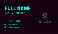 Neon Star Microphone Business Card Image Preview