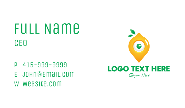 Lemon Location Pin Business Card Design Image Preview