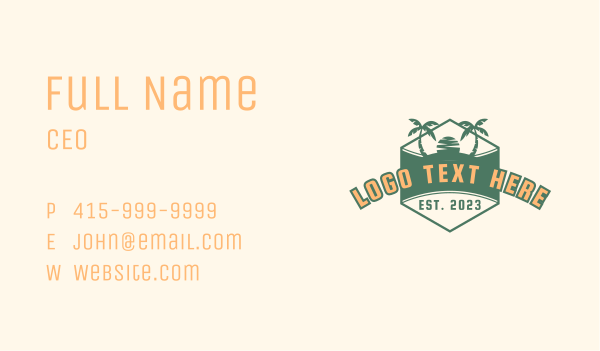 Retro Sunset Emblem Business Card Design Image Preview