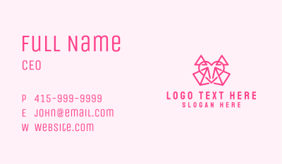 Pink Pyramid Heart Business Card Image Preview