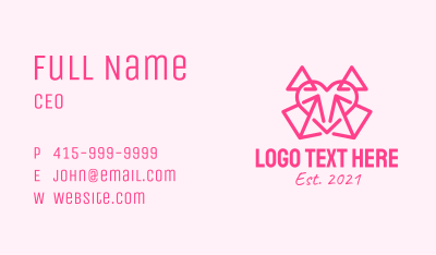 Pink Pyramid Heart Business Card