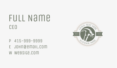 Hammer Handyman Badge Business Card Image Preview